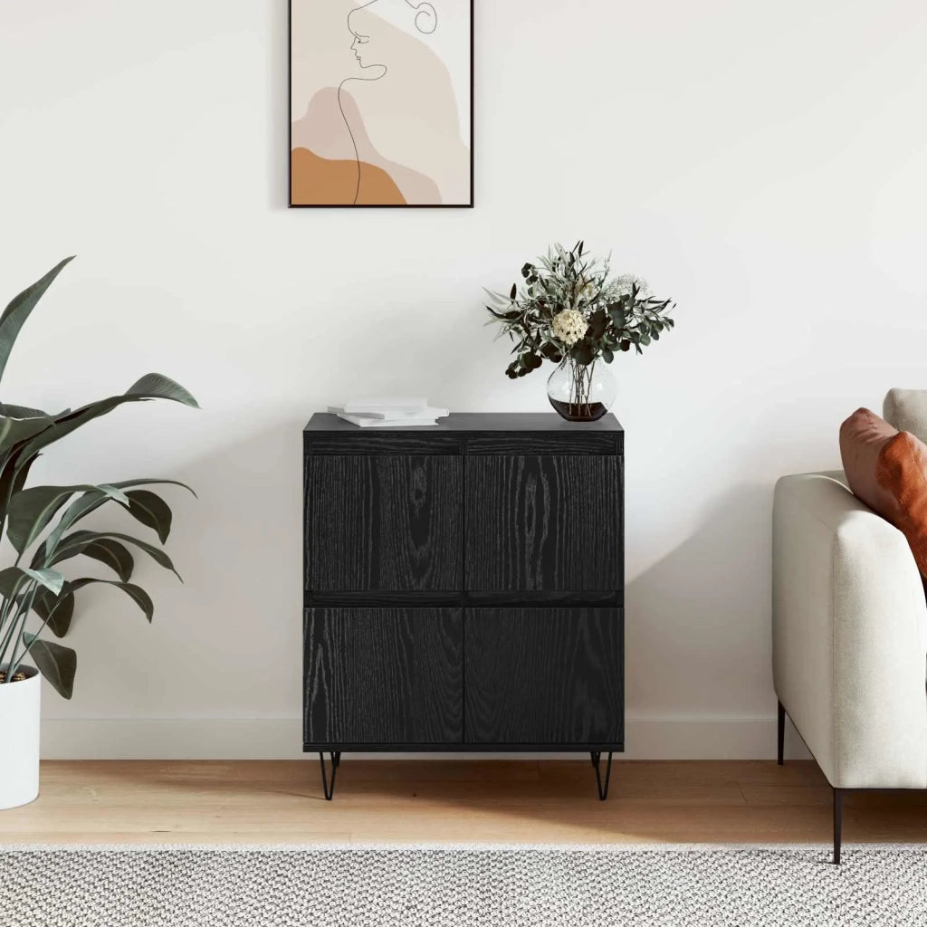 Credenza | Madia | Buffet da pranzo | Armadio da pranzo Rovere Nero 60 x 35 x 70 cm