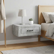 Mobiletto da notte a muro con cassetto 2 pcs Grigio Cemento 899302