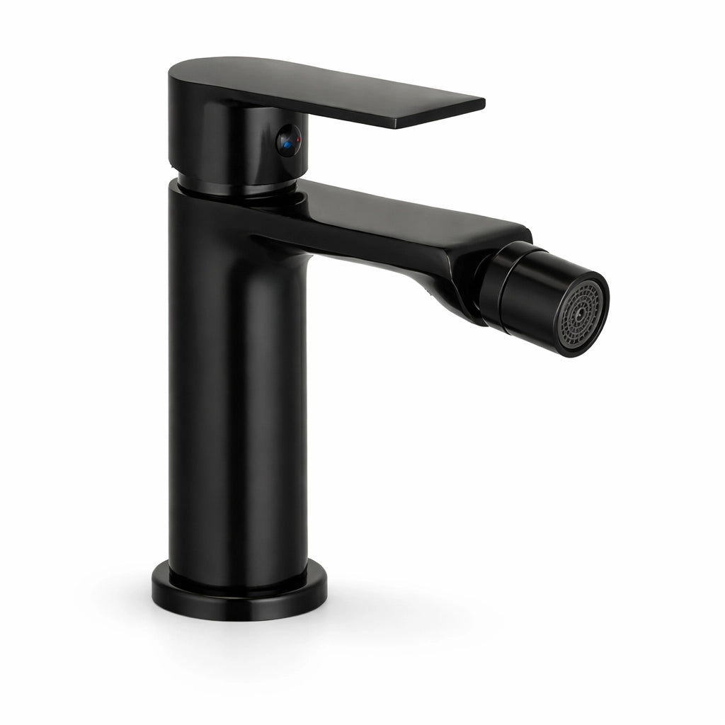 Rubinetto Bidet Nero Monocomando Ottone Design Moderno Aeratore Orientabile 94008