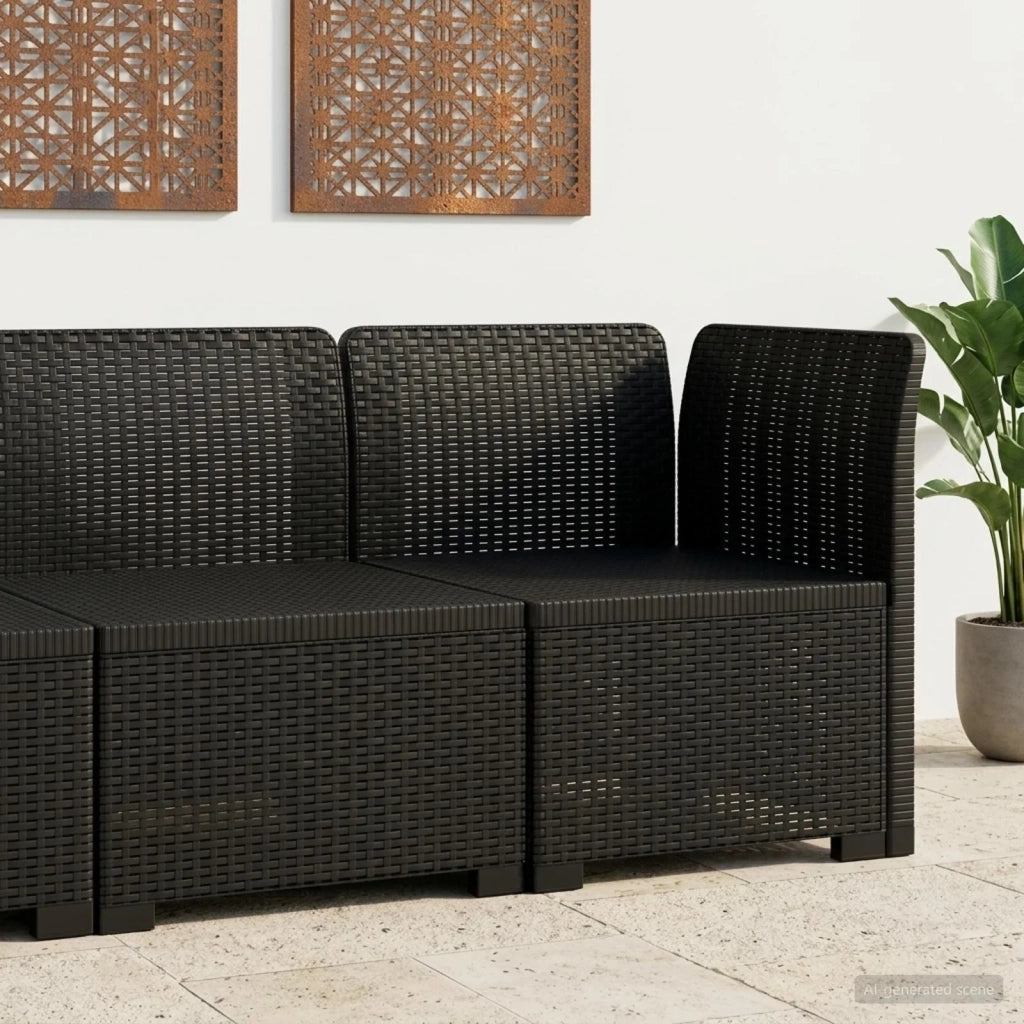 Divano da esterno-Divano da Giardino a 1 Posto Aspetto Rattan PP Antracite 326388