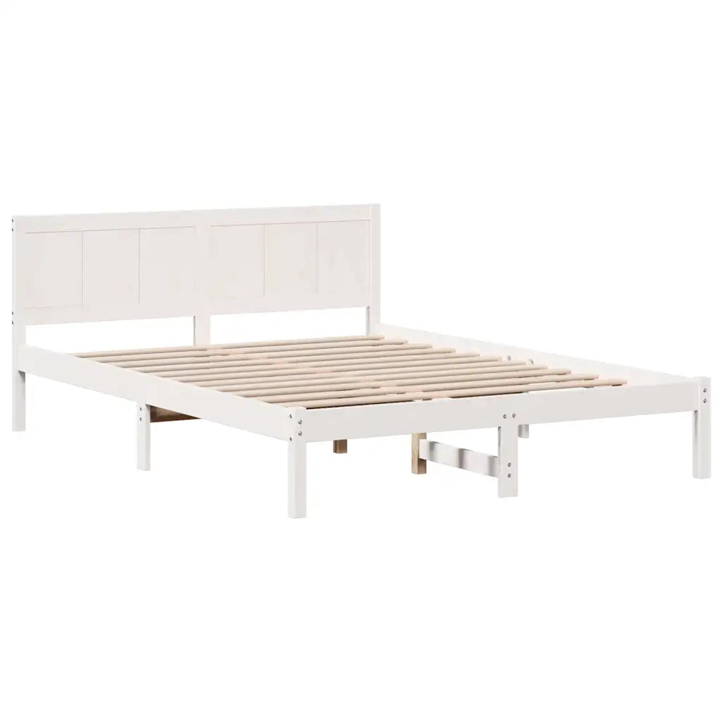 Letto matrimoniale | Letto per adulti | Struttura del letto Bianco 160 x 200 cm Legno massello di pino