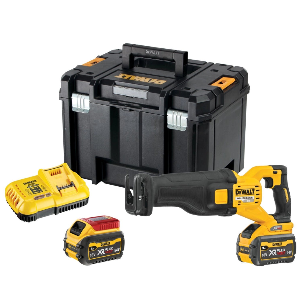 Segaccio DeWALT DCS389X2 54V Brushless con 2 Batterie 9,0Ah e Valigetta TSTAK