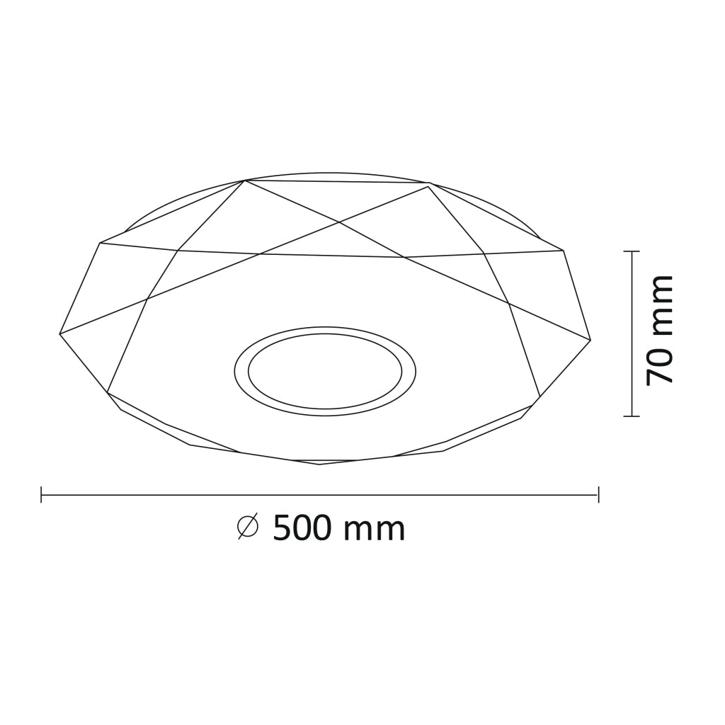 Plafoniera LED 50cm dimmerabile con telecomando Polux