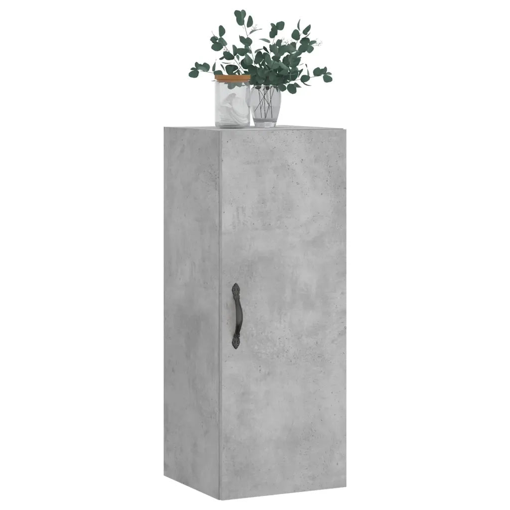 Mobile a Parete Grigio Cemento 34,5x34x90 cm Legno Multistrato 834998