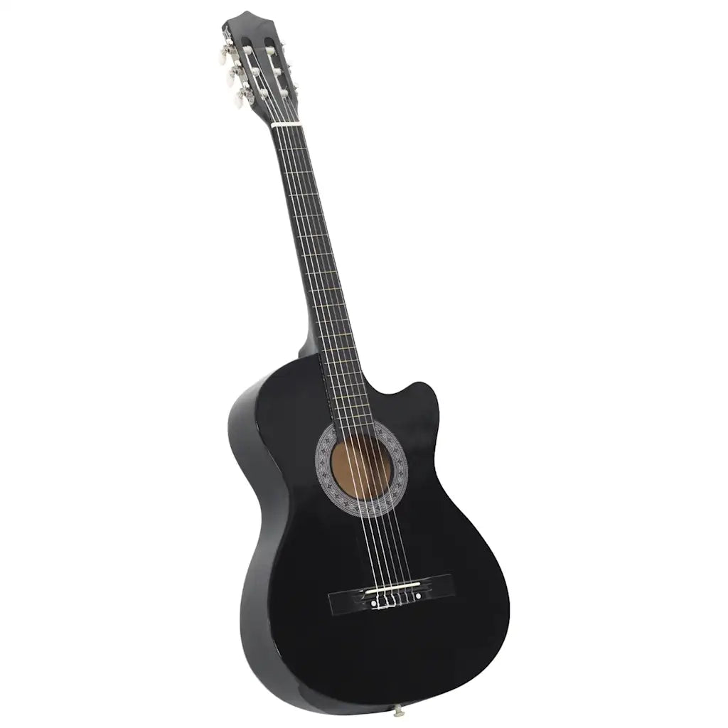 Chitarra Classica Cutaway Western con 6 Corde Nera 38" 70132