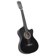 Chitarra Classica Cutaway Western con 6 Corde Nera 38" 70132