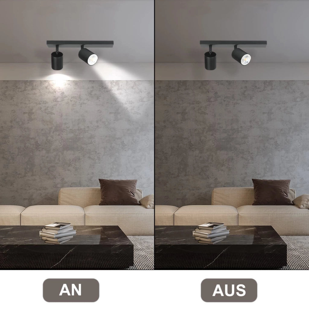ZMH Faretto da soffitto a 2 fiamme 30CM plafoniera design moderno GU10 industriale orientabile