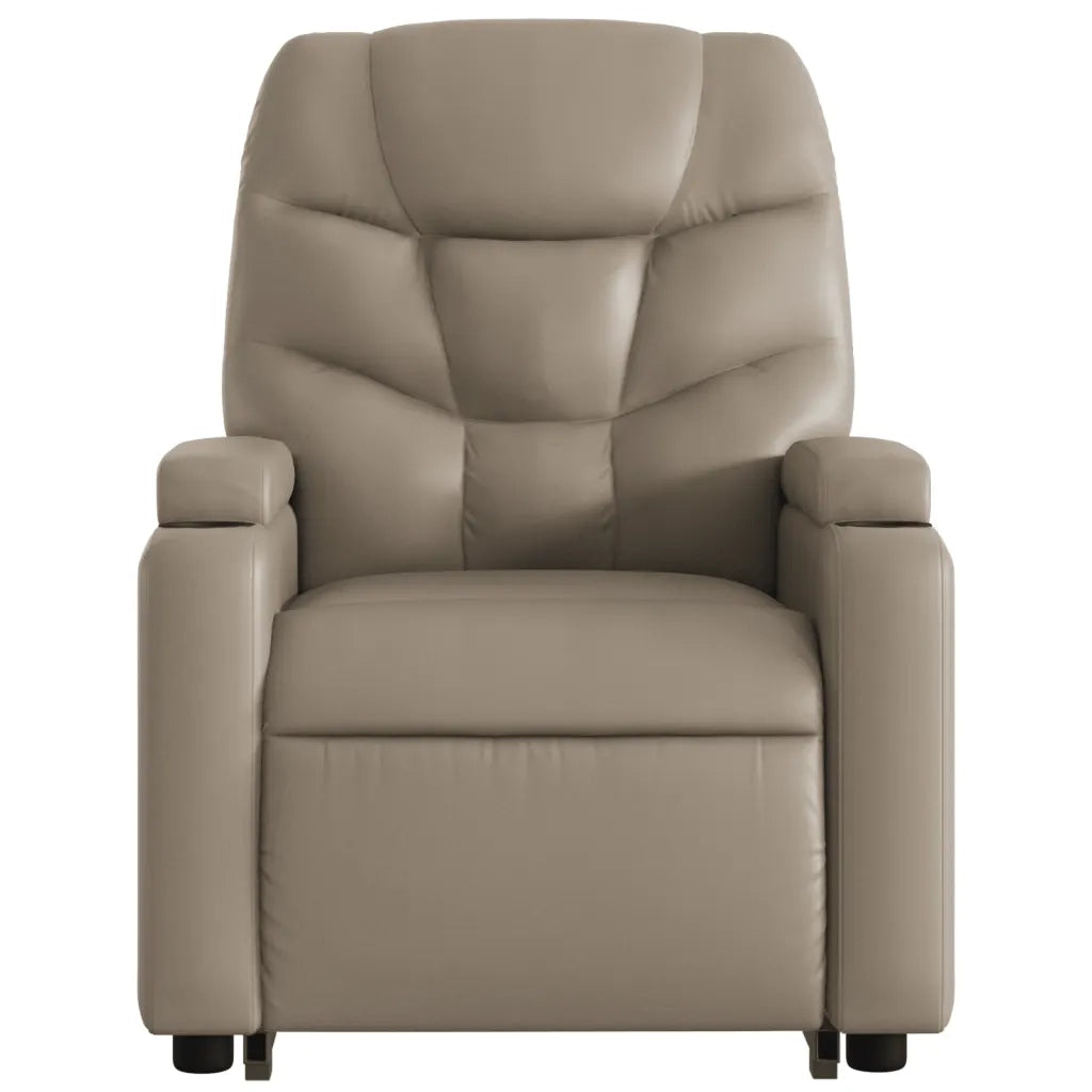 Poltrona | Sedia Relax Alzapersone Massaggi Reclinabile Cappuccino Similpelle