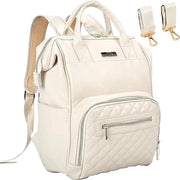 Borsa da carrozzina per bambini multifunzionale in pelle, zaino per passeggino casual impermeabile in PU