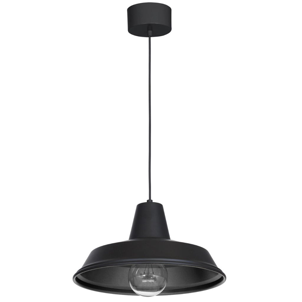 Lampada a sospensione loft nera opaca Ø36 E27 Luminex