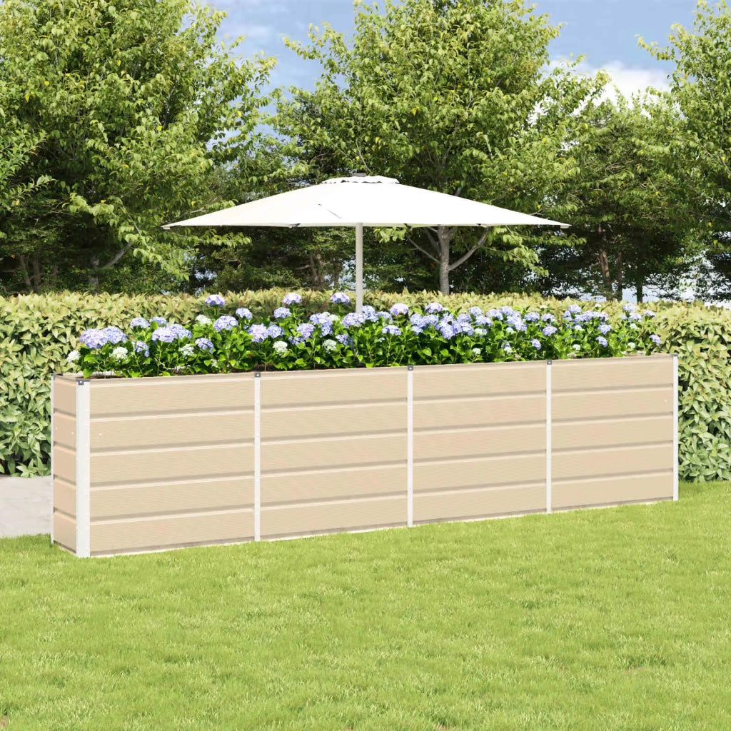 Fioriera | Cassetta per fiori | Vaso Avorio 320 x 40 x 75 cm Acciaio