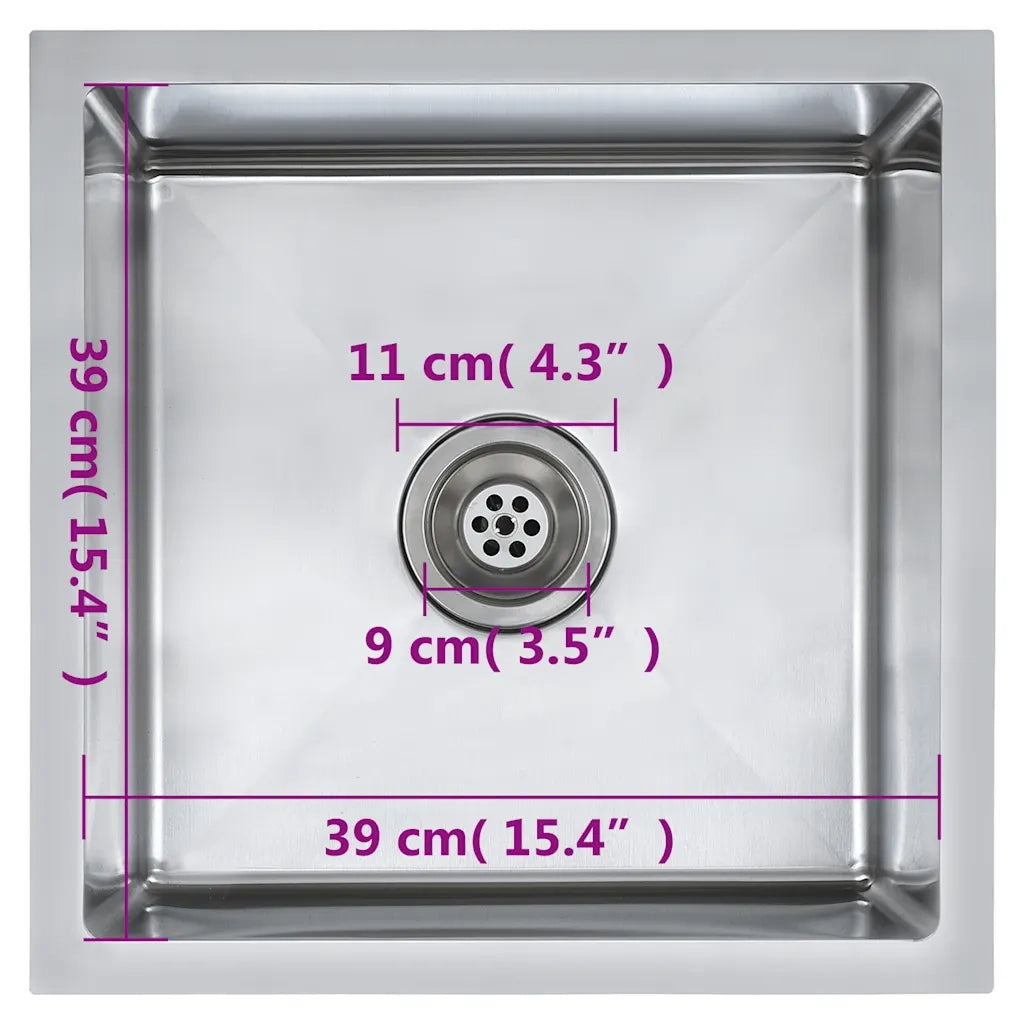Lavello da Cucina Lavorato a Mano in Acciaio Inox CFW4889838
