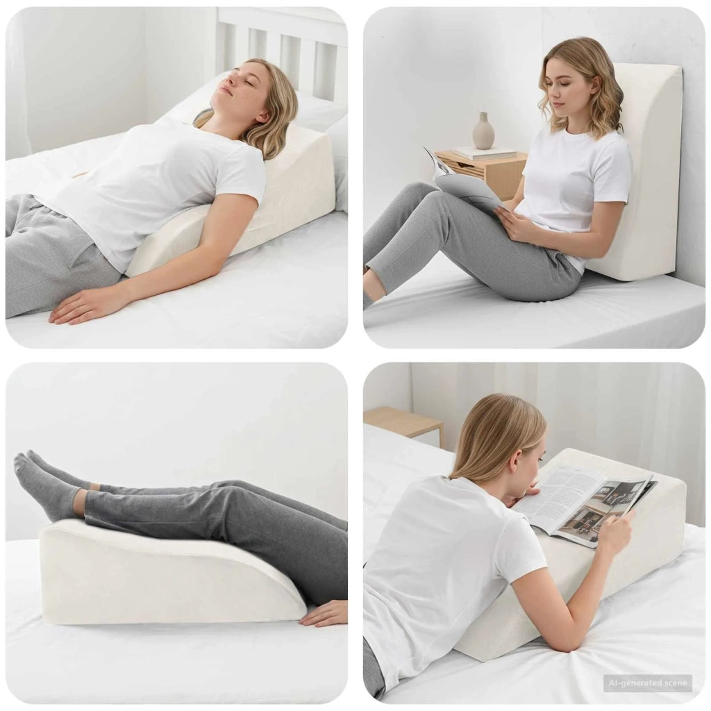 Cuscino per Gambe Bianco 68 x 40 x 21,5 cm Schiuma PU 42020186
