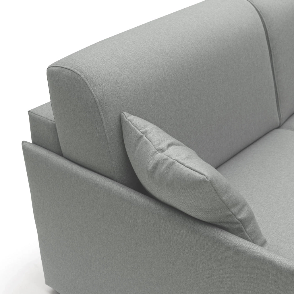 Evans Divano letto angolare con penisola in morbido tessuto impermeabile T13 252 cm Sinistro (mat. 140x197)  grigio