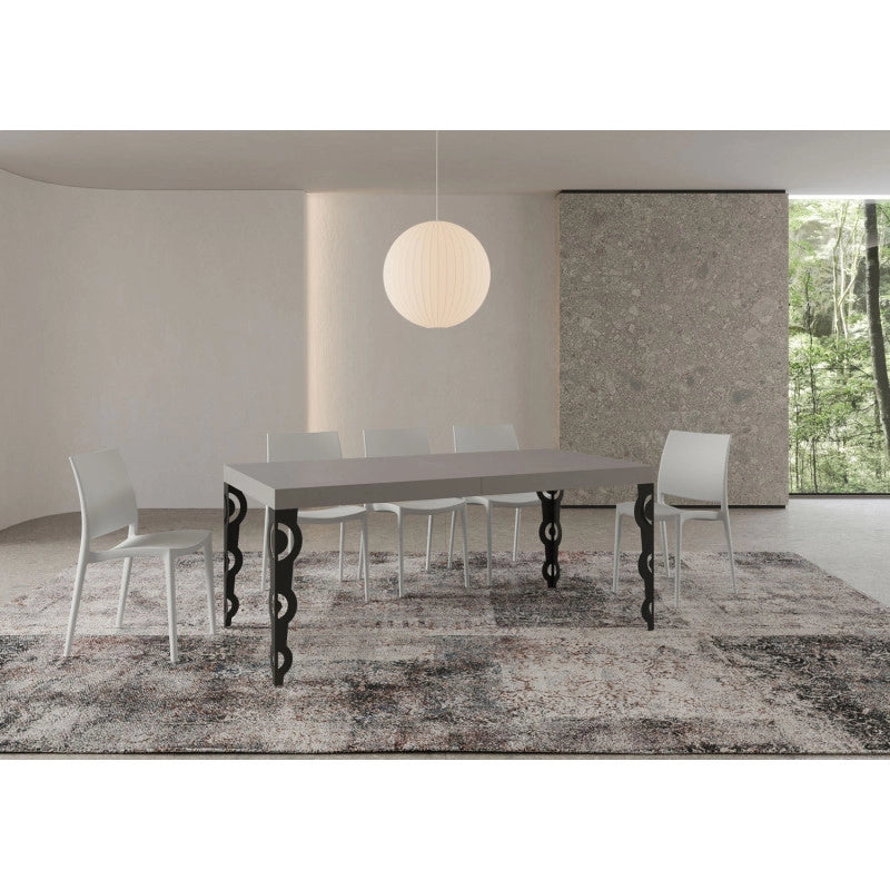 Tavolo allungabile 180/440x90 cm Karamay Premium telaio Antracite - Cashmere