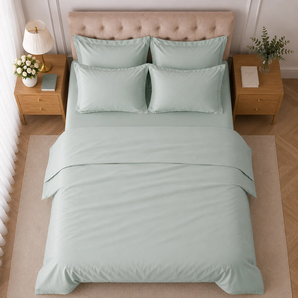 Rotihamo, set Completo Letto Singolo in Cotone, Verde Menta