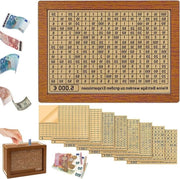 Cassa per la Risparmiatore in Legno - Risparmiatore per Adulti e Bambini - Obiettivo di Risparmio e Abitudine di Risparmio - €5000