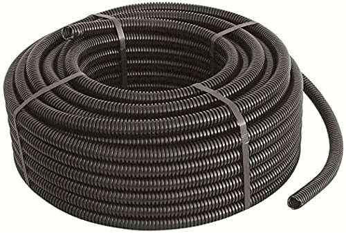 TUBO CORRUGATO CON TIRAFILO NERO Ø 25 mm - rotolo 50 mt - 50 metrilineari