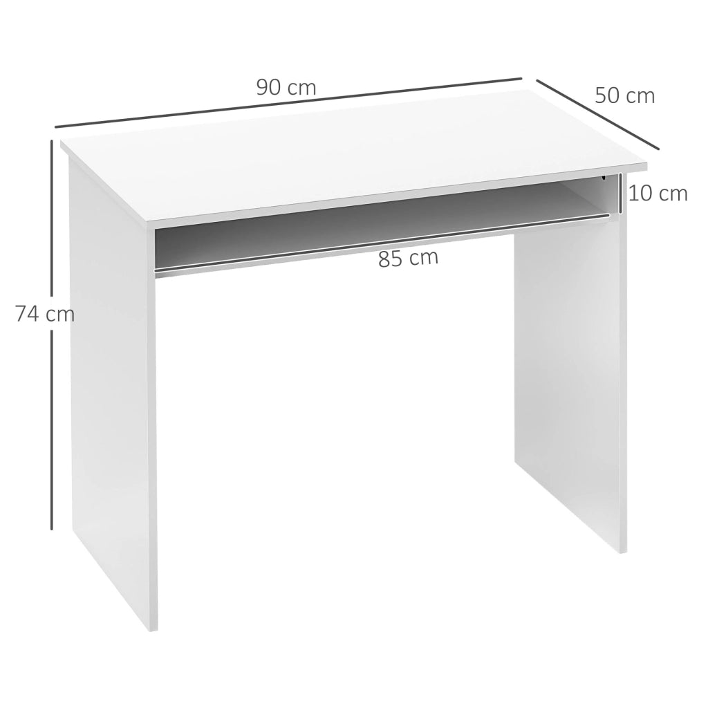 Scrivania per computer con scaffale ¨C Minimal ¨C Bianco 90x50x74 cm