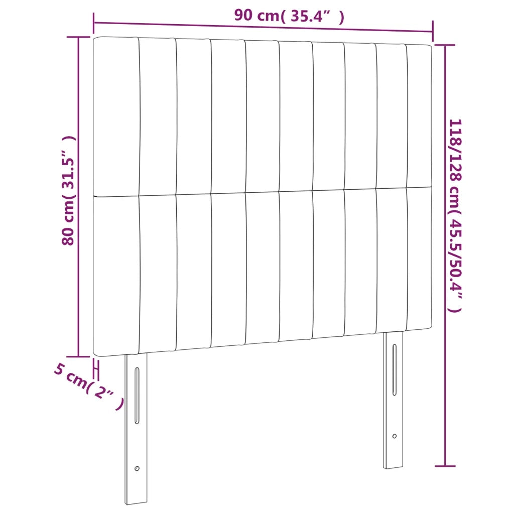 Testiera | Testata Rosa 90x5x118/128 cm Velluto