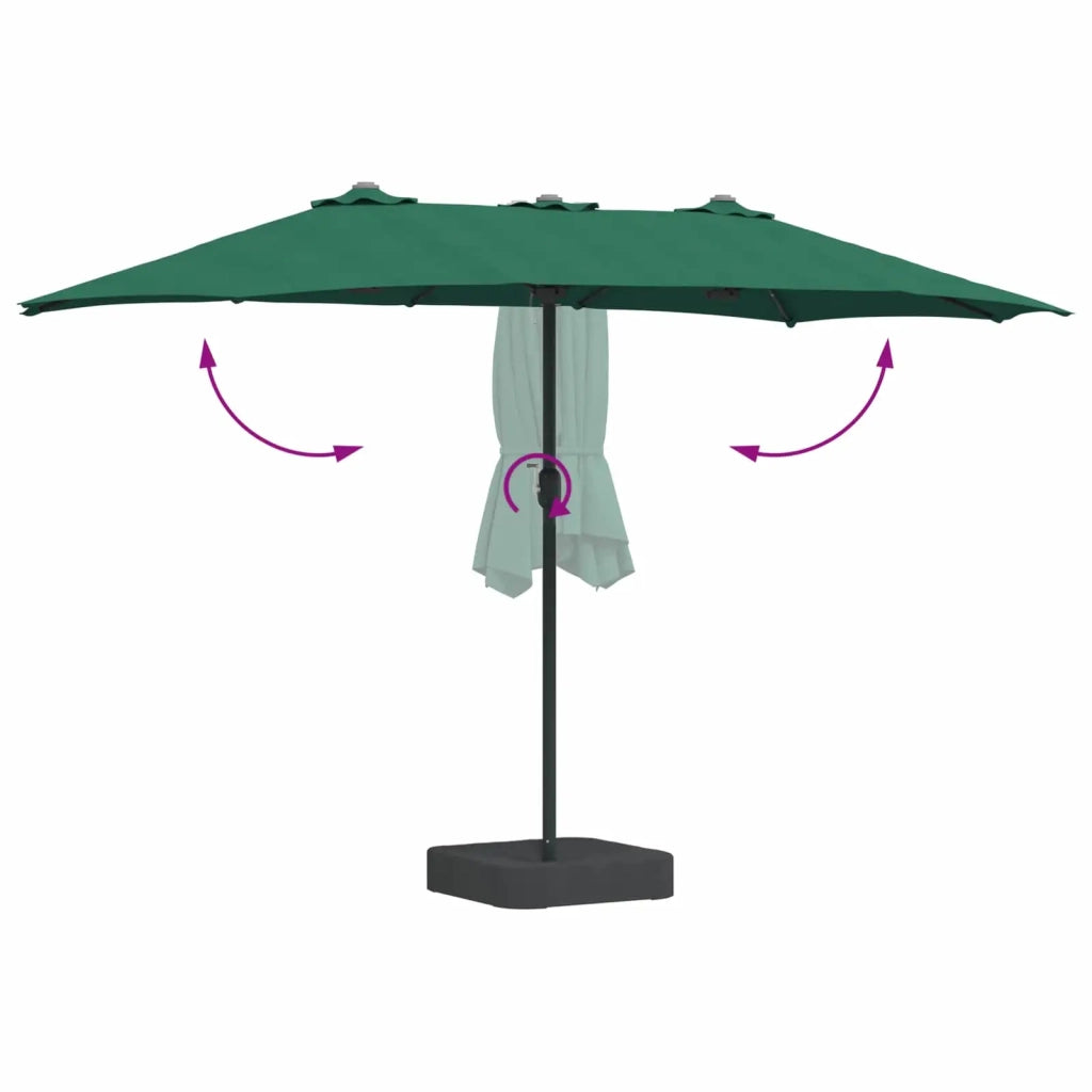 Ombrello da giardino Verde 385 x 209 x 244 cm Poliestere 42003284