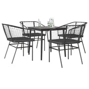 Set da Pranzo da Giardino con Cuscini 5 pz Polyrattan Vetro 3334500