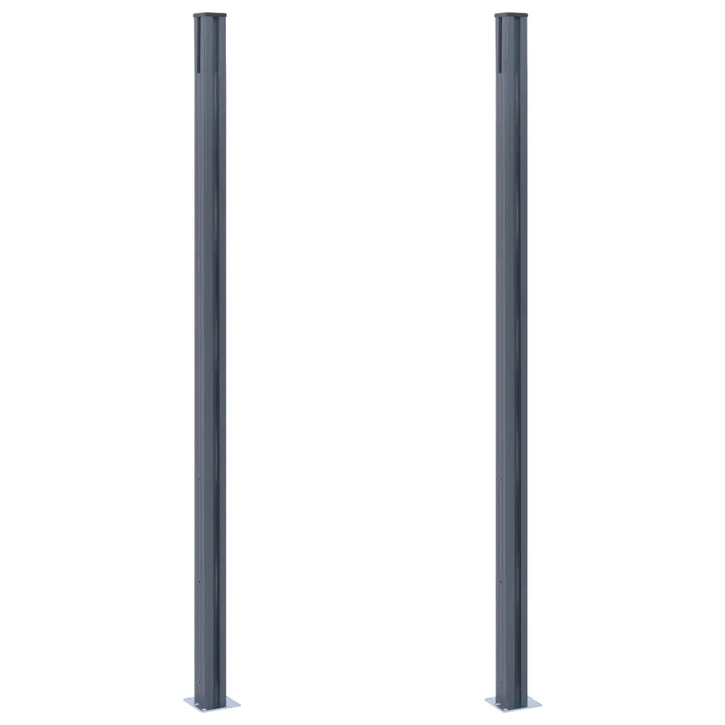 Pali di Recinzione 2 pz Grigio Scuro 185 cm in Alluminio 148986