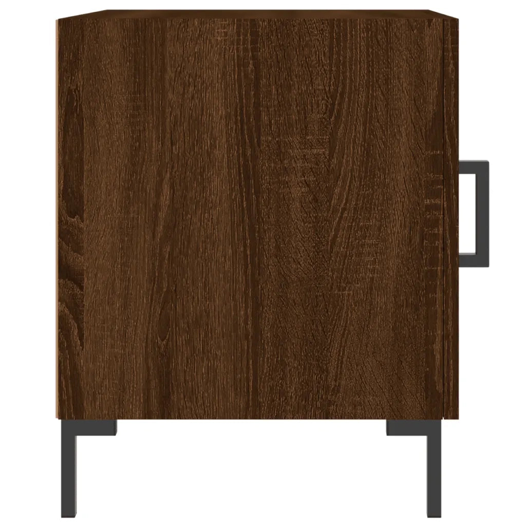 Set di 2 Comodini | Armadio da Notte | Mobiletto da notte Rovere Marrone 40x40x50 cm in Legno Multistrato
