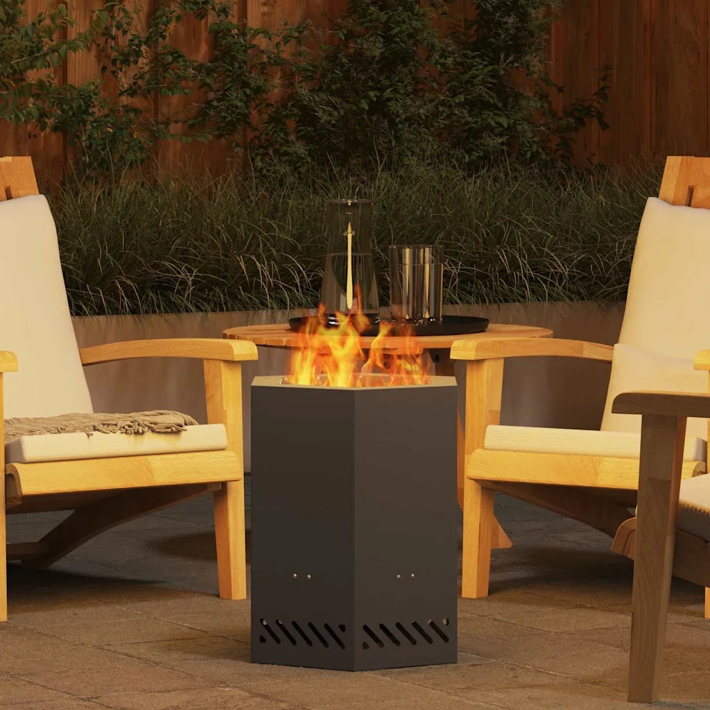 Focolare Senza Fumi Nero 38 x 38 x 51 cm Acciaio CFW5320573