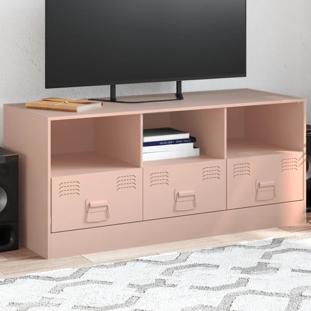 Mobile Porta TV-Mobile per TV-Credenza TV Rosa 99x39x44 cm in Acciaio 563957