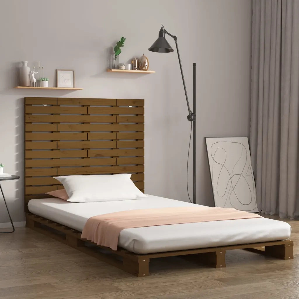 Testiera da Parete Ambra 141x3x91,5cm in Legno Massello di Pino 824711