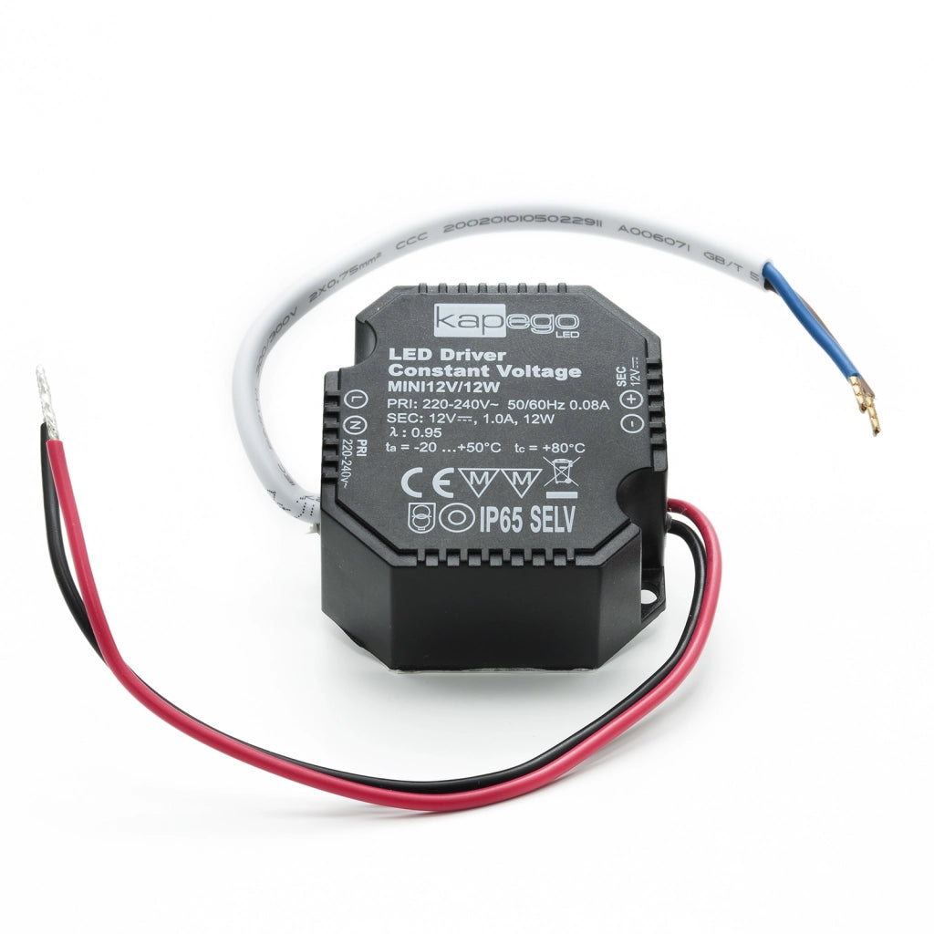 Trasformatore 12W 12V 1A alimentatore compatto per luci LED strisce 220V IP65