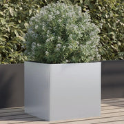 Fioriera-Vaso-Contenitore per Piante Argento 49x47x46 cm in Acciaio Zincato