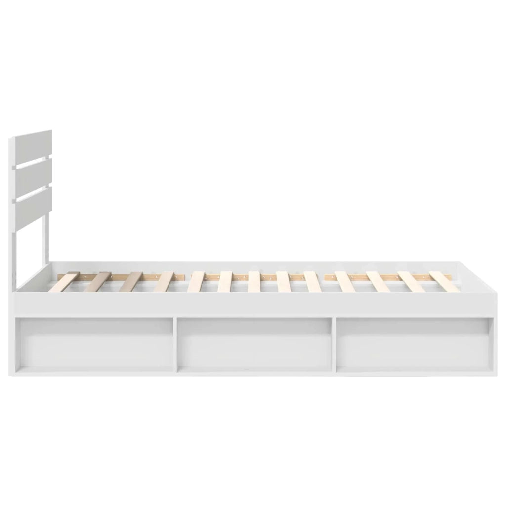 Struttura del letto-Giroletto-Rete del Letto Bianco 75 x 190 cm Pino massello 144261