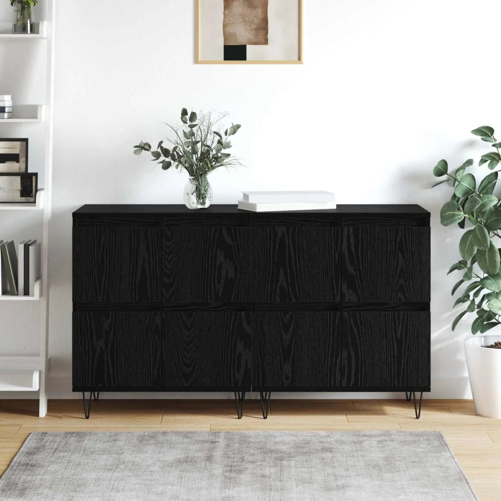 Credenza | Sideboards 2 pcs Rovere nero