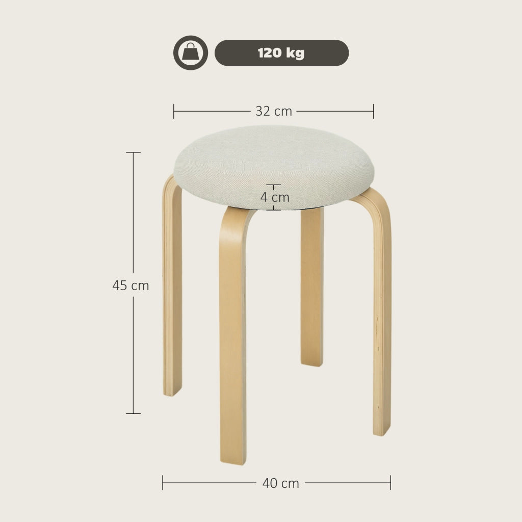Sgabello imbottito ¨C Minimal ¨C crema