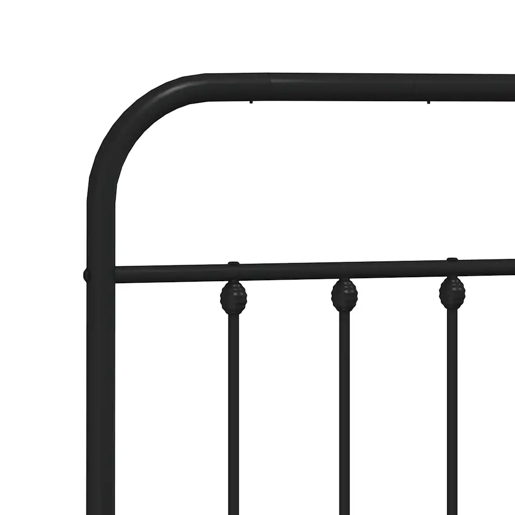 Giroletto con Testiera e Pediera-Struttura Letto Metallo Nero 183x213 cm 368714