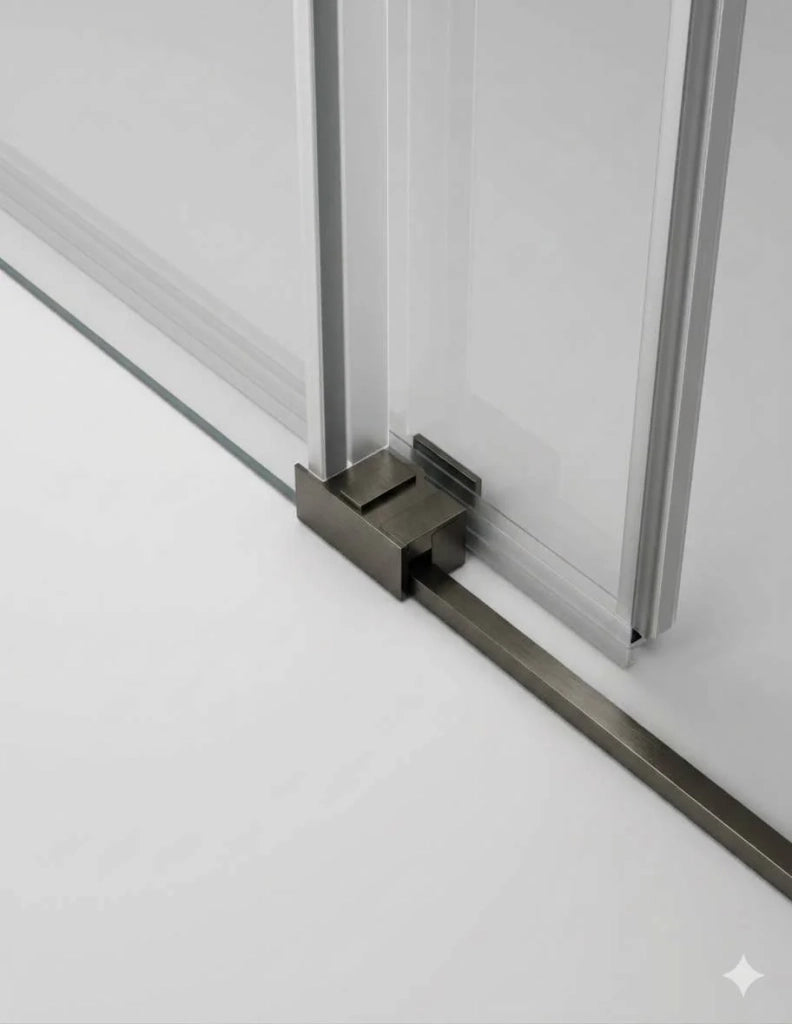 Box doccia THALASSA (BASIC) 1+1 con lato fisso laterale 145x75 cm Titanio vetro trasparente