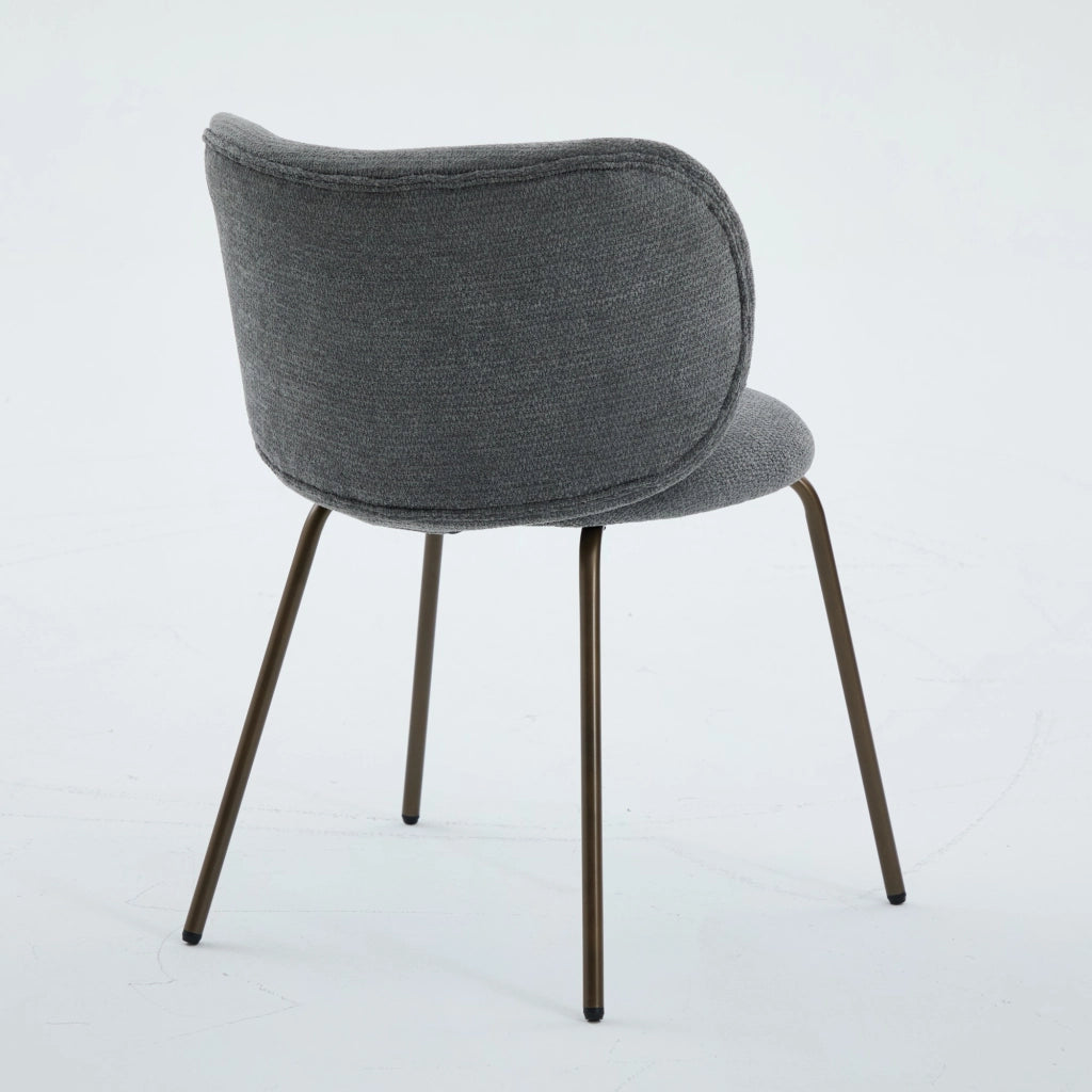 Sedie da pranzo contemporanee in ciniglia, comodo schienale curvo con morbida imbottitura, gambe in metallo color bronzo ¨C Arreda la tua cucina con co