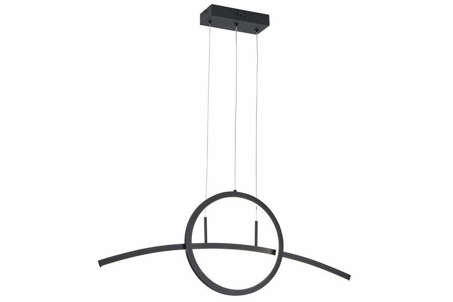 Lampada a sospensione Reality Evora nera LED 32W 80cm