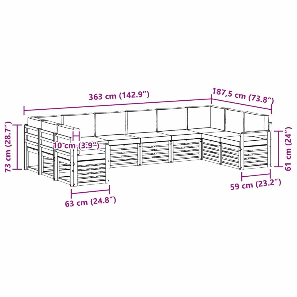 Set di divani da esterno 7 pcs Bianco e Antracite 3392572