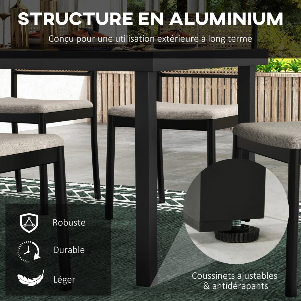 Tavolo da pranzo giardino allungabile 8 persone ¨C Xylo ¨C Alluminio piano PE grigio