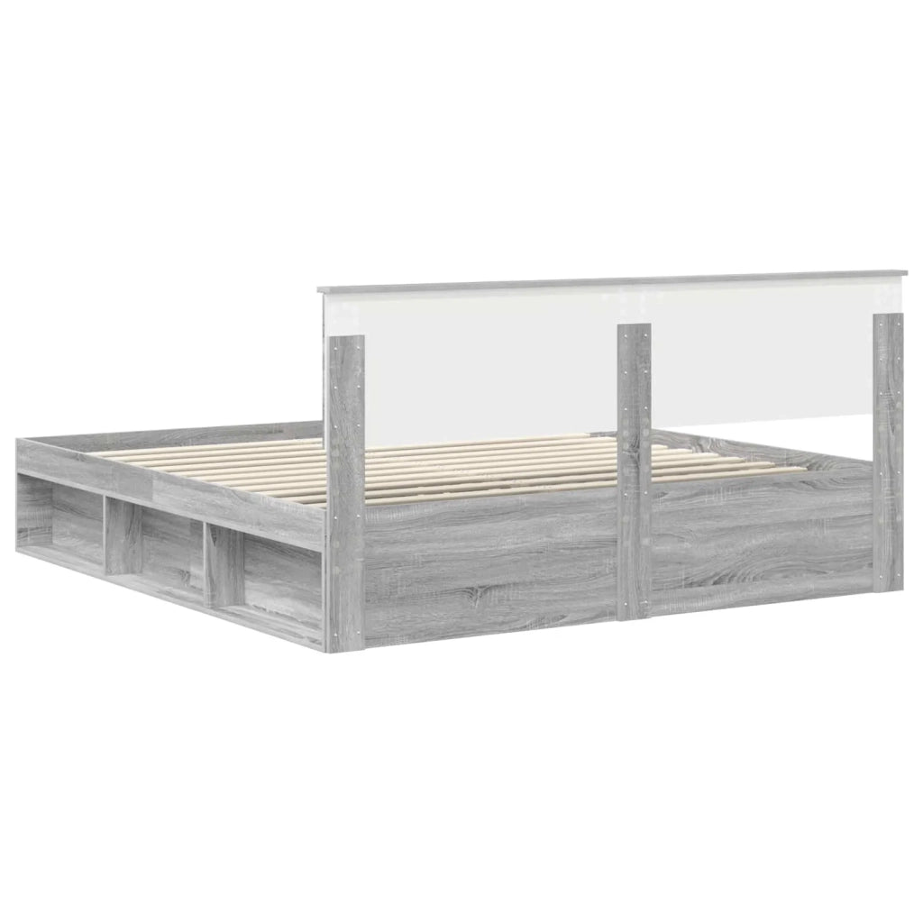 Letto matrimoniale | Letto per adulti | Struttura del letto Grigio Sonoma 180 x 200 cm Pino massello
