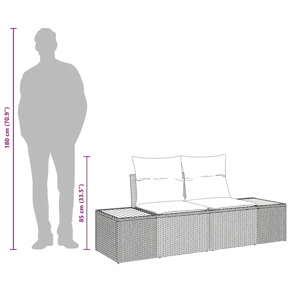 Divano da giardino Beige 184 x 62 x 85cm polyrattan 42006820