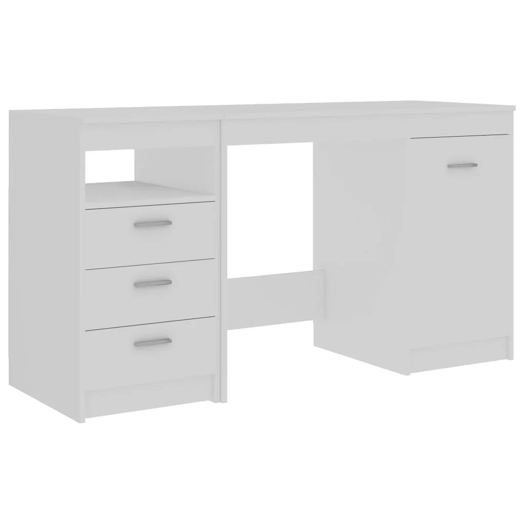 Scrivania tavolo postazione di lavoro mobile per computer studio 140 x 50 x 76 cm legno ingegnerizzato bianco 02_0023523