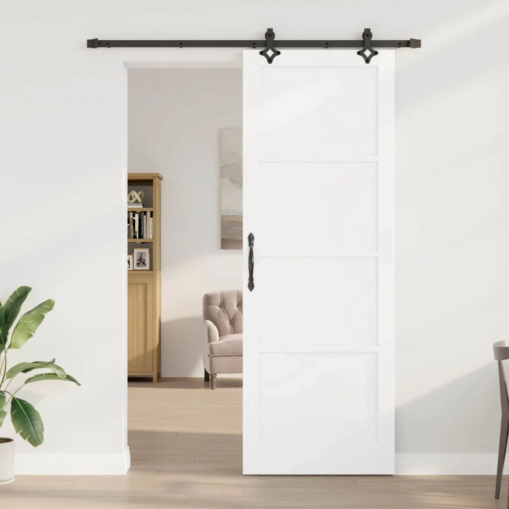 Porta scorrevole Bianco e Nero 83 x 232 cm 3445509