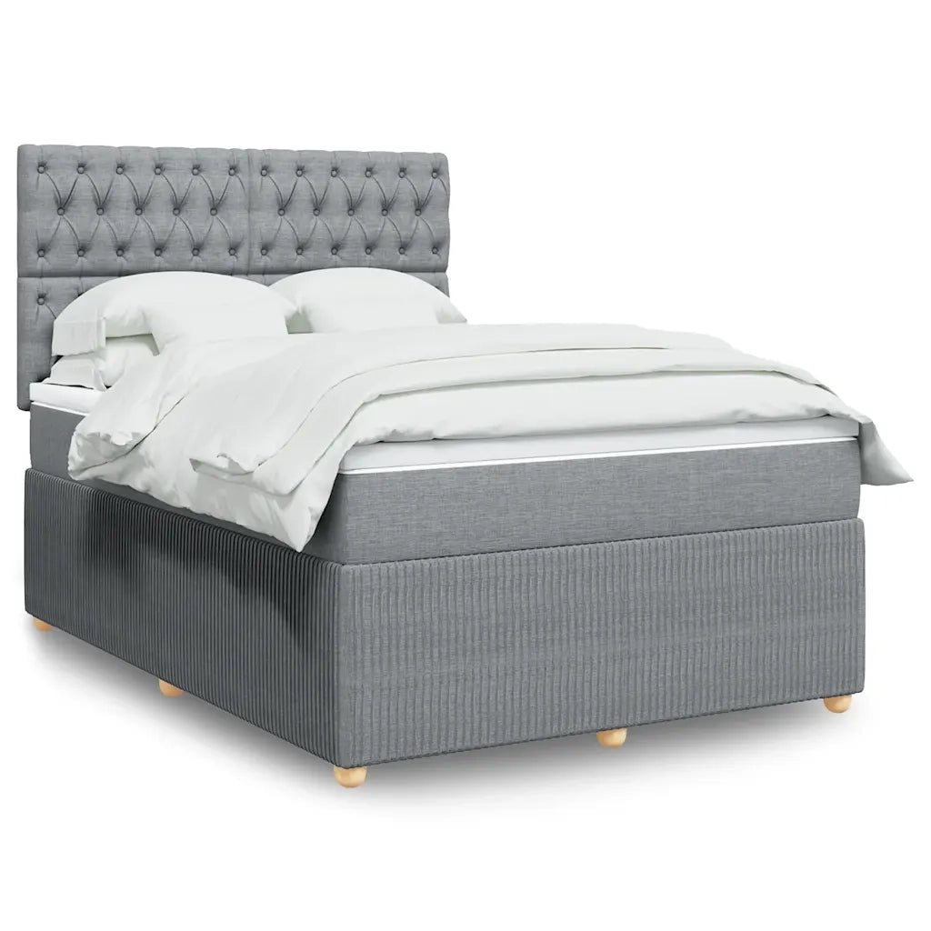 Giroletto a Molle con Materasso Grigio Chiaro 140x200cm Tessuto 3294386