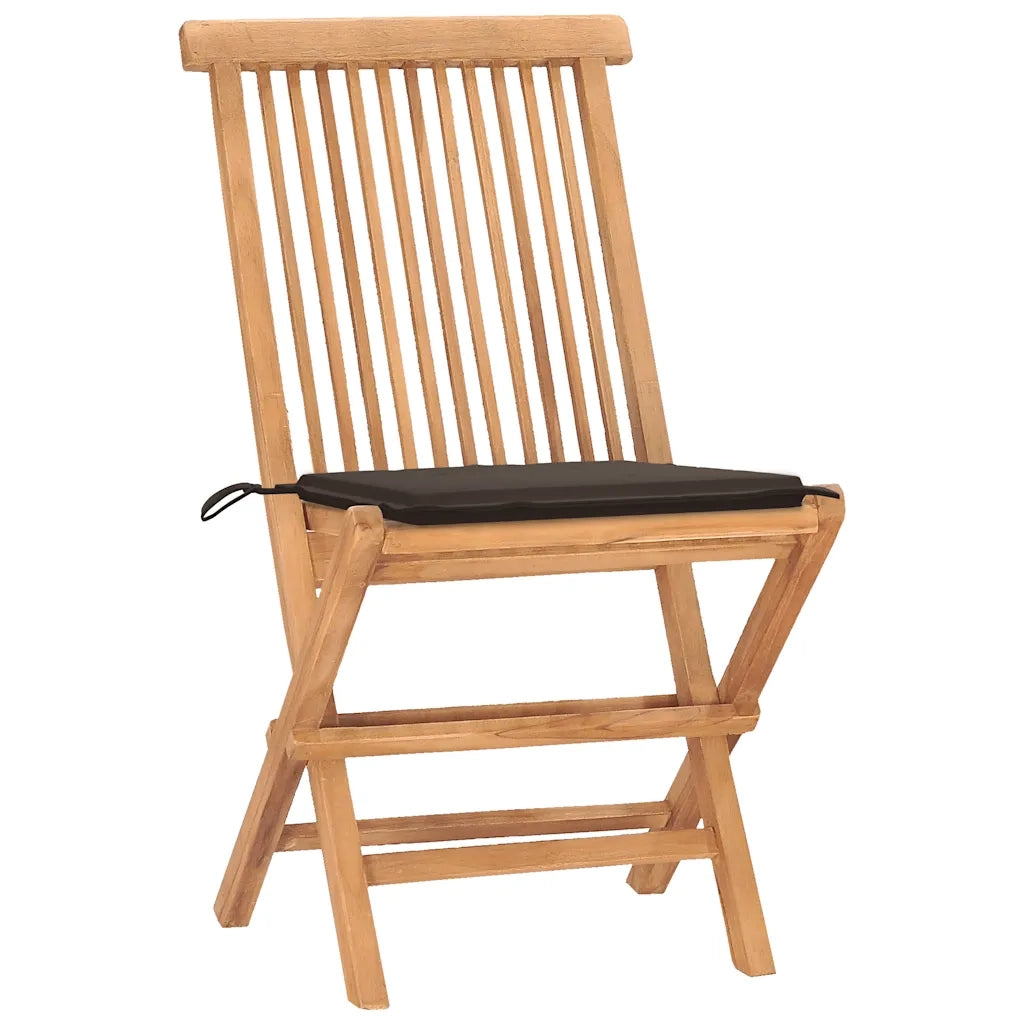 Set da Pranzo Giardino Pieghevole 3 pz | Set Salotto da Giardino Cuscino Massello di Teak