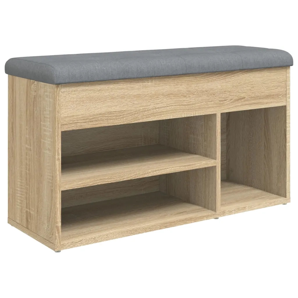 Panca Porta Scarpe Rovere Sonoma 82x32x45,5cm Legno Multistrato 835028