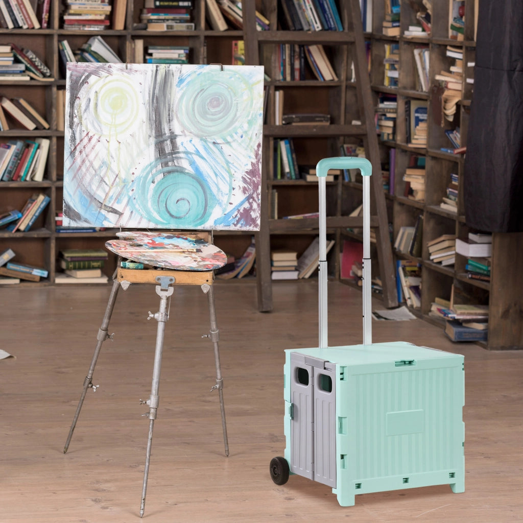 Carrello Spesa 2 Ruote ¨C Xylo ¨C Capacit¨¤ 32L Manico Regolabile 41,5x32,5x85cm Verde